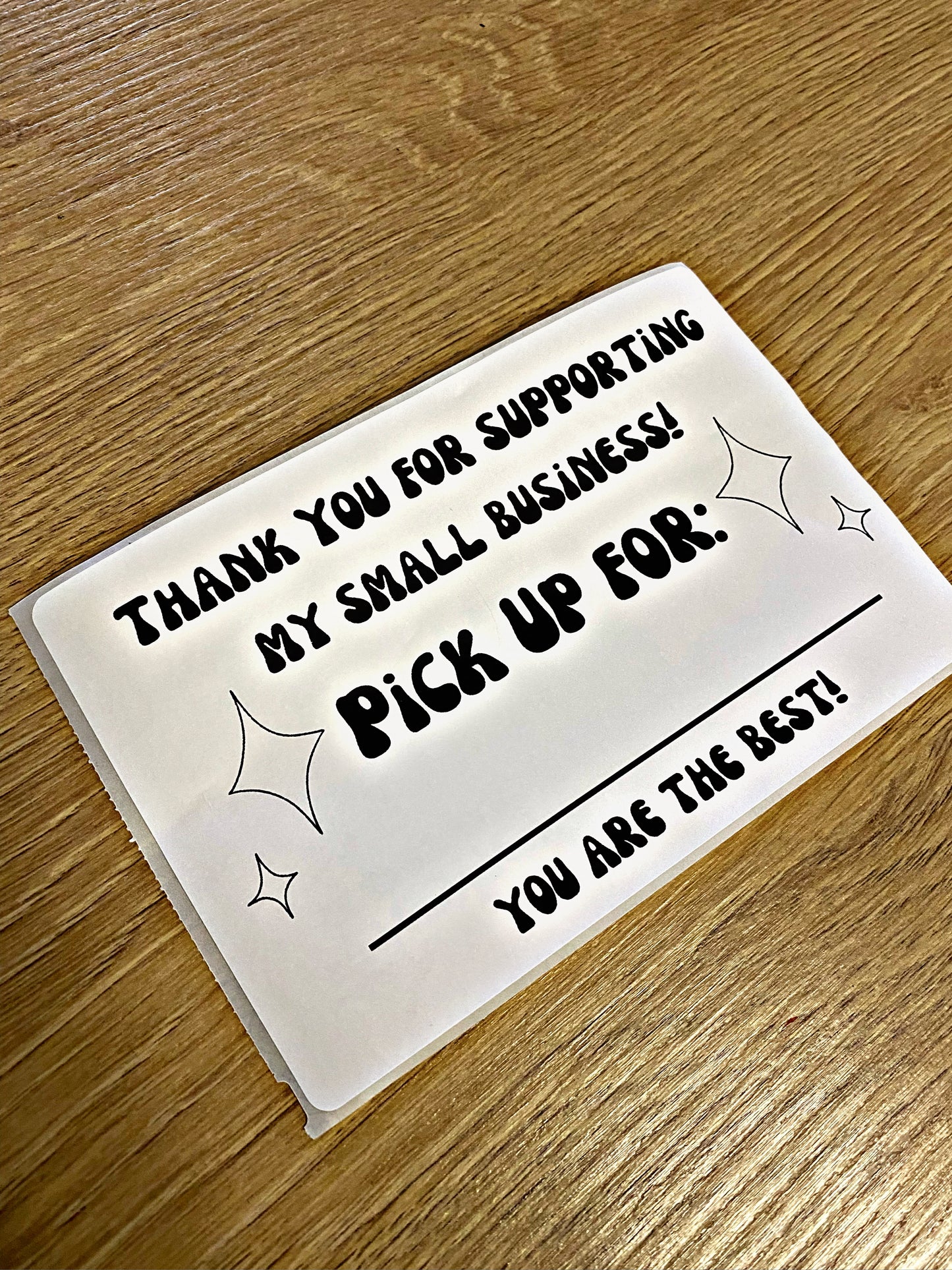 Pick Up Label- Pack of 10
